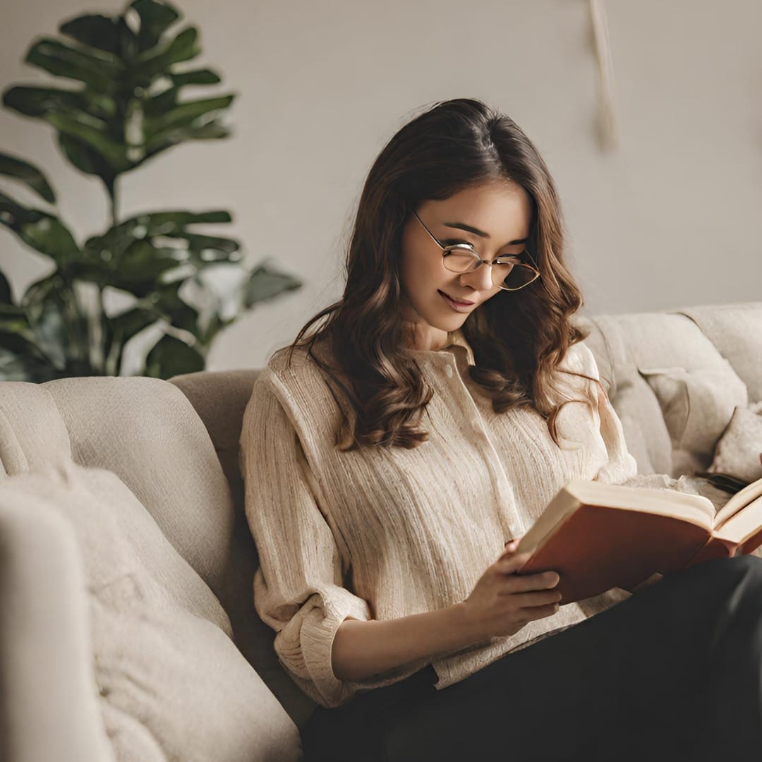 vrouw leest boek